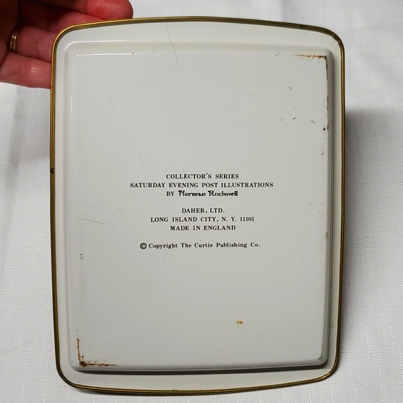Norman Rockwell Tin Tray Home Office Decor Shelf Organizer Money Trinket - Picture 14 of 16